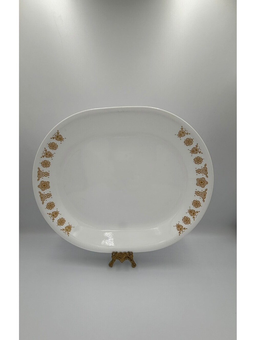 Vintage Corelle Butterfly Gold Oval Serving Platter 12” 1970s